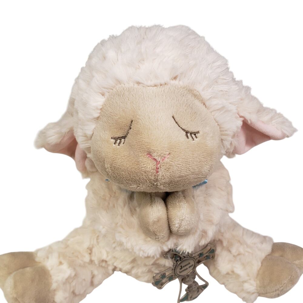 Ganz Serenity Lamb With Crib Cross Christening Baptism Gift Praying Lamb 10" - Picture 6 of 14